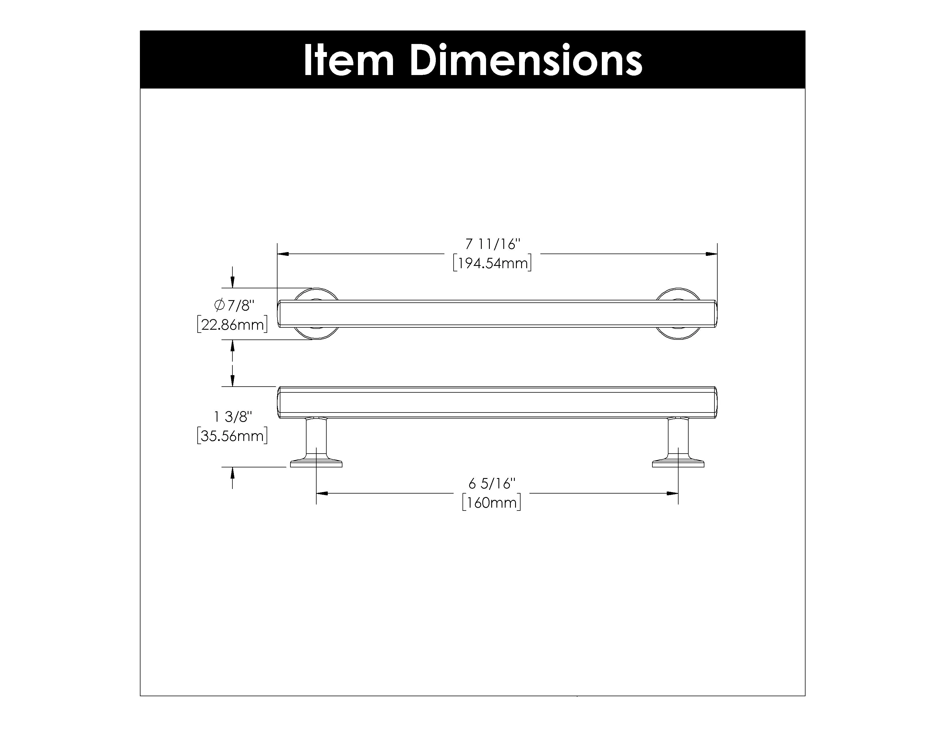 6-5/16 inch (160mm) Woodward Cabinet Pull