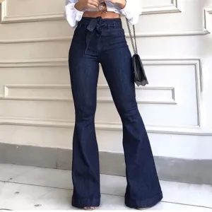 70's Inspired High Waist Flare Legs Skinny Denim Jeans