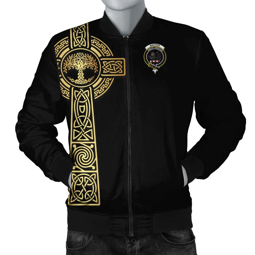 Baxter Clan Bomber Jacket with Golden Celtic Tree Of Life