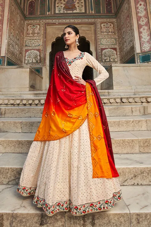 Beautiful Georgette Thread & Sequence Embroidered Work Gown