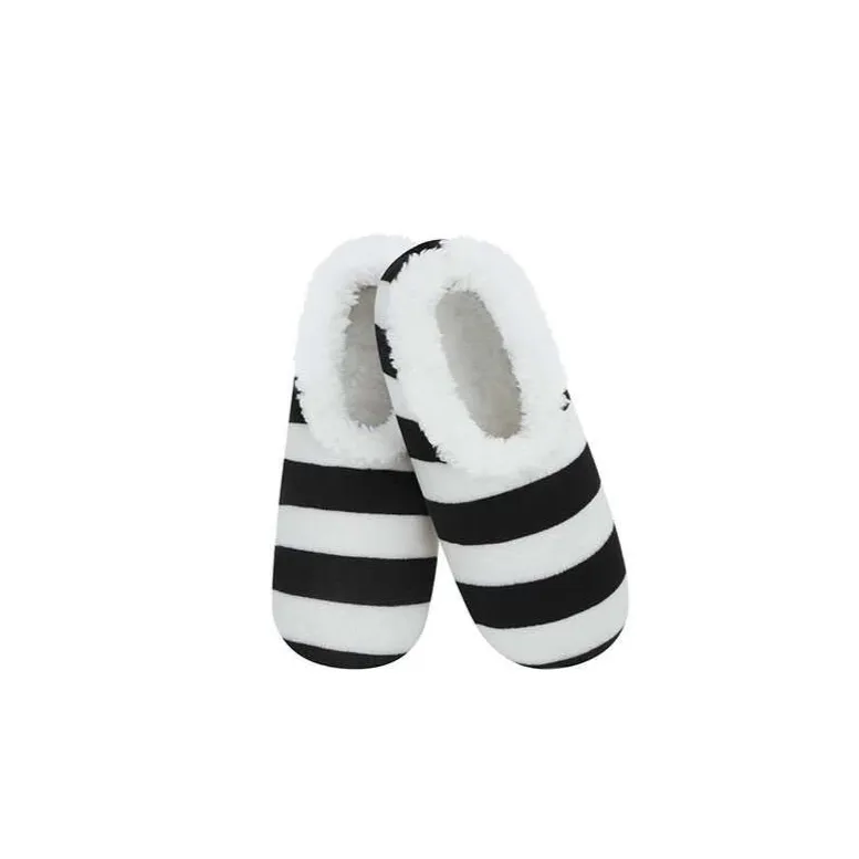 Black & White Snoozie Slippers