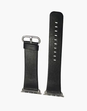 Black iWatch Style Watch Straps by LUX Genuine Smooth Calf leather