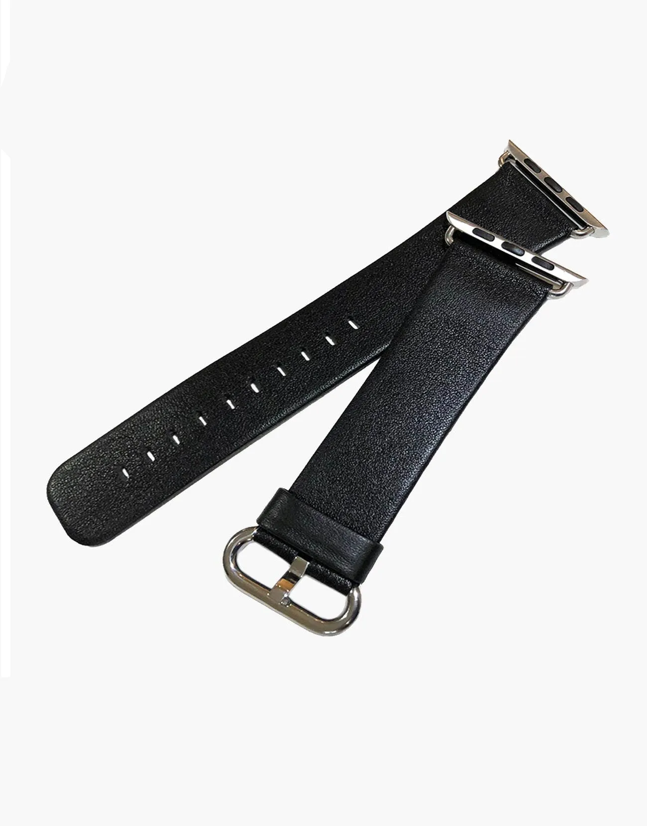 Black iWatch Style Watch Straps by LUX Genuine Smooth Calf leather