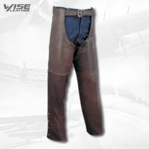 Brown Retro Premium Leather Motorcycle Chaps