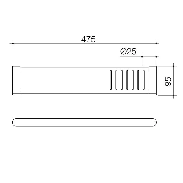 Caroma Urbane II Metal Shelf Matte Black