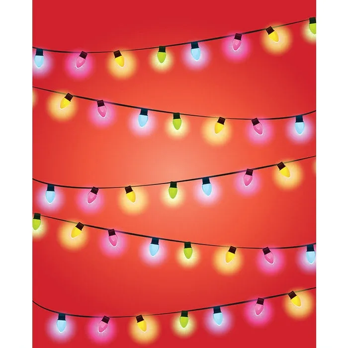 Christmas Light Strands Printed Backdrop