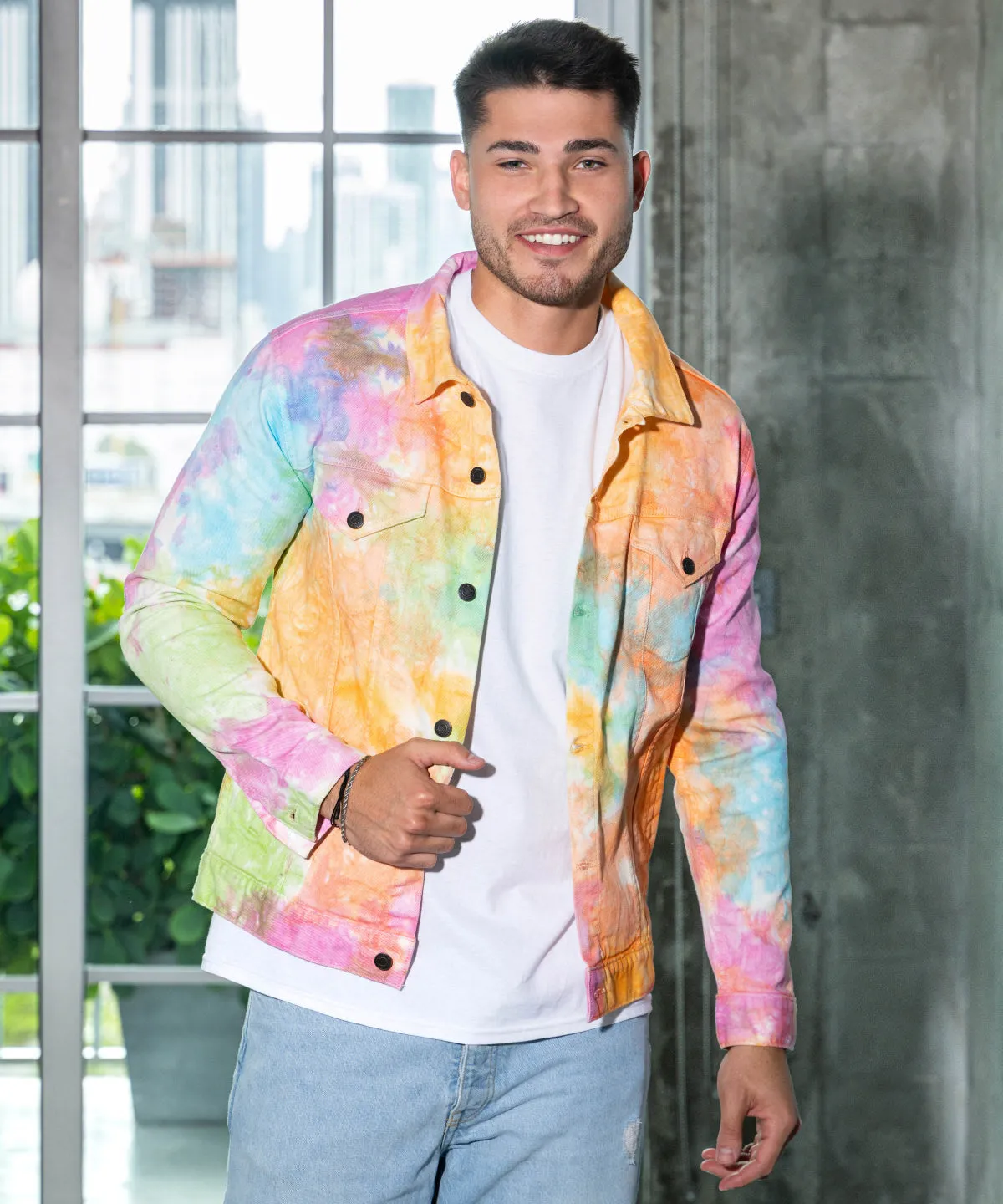 Crystal Black - Tie-dye denim jacket