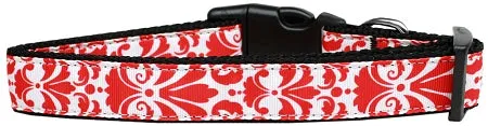 Damask Red Nylon Cat Collar