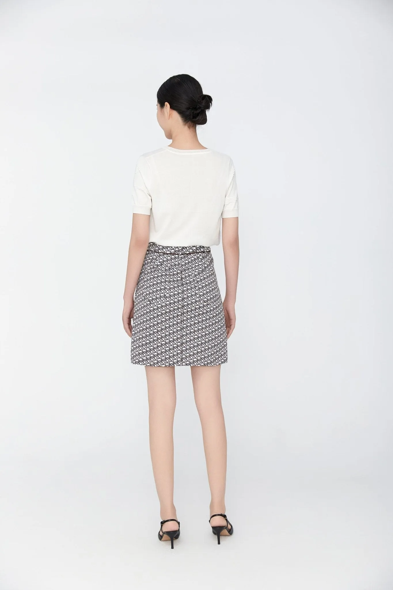 Dark Brown High Waist Slim Fit Short Skirt