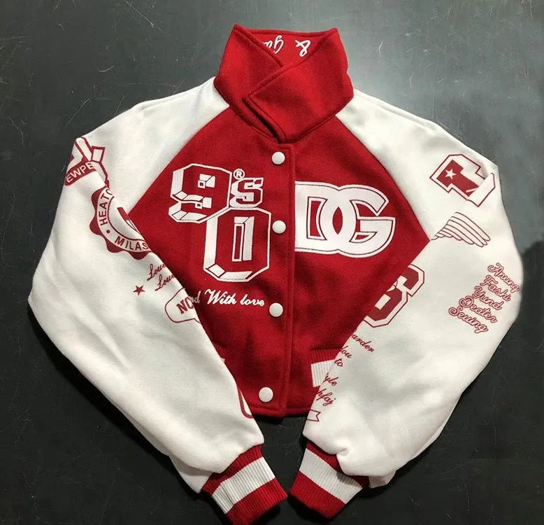 DG Embroidery Patchwork Varsity Bomber Jackets