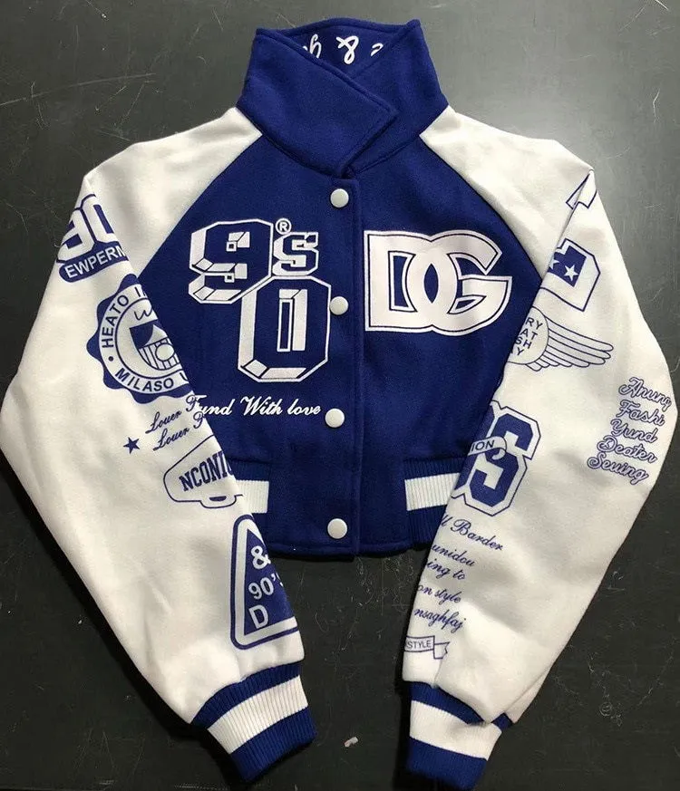 DG Embroidery Patchwork Varsity Bomber Jackets