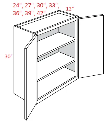 EB02-3630 Elegant Smokey Gray Assembled 36x30 Wall Cabinet