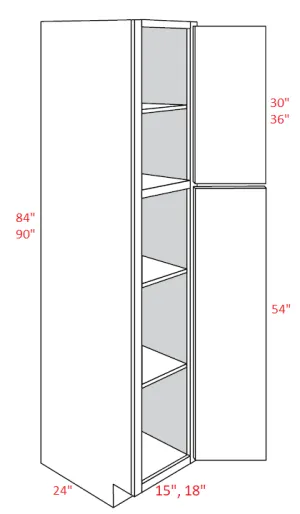 EB22-UC1524X84 Elegant Dove Assembled 15x84 Pantry Cabinet