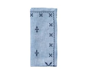 Fez Napkin in Periwinkle & Navy, Set of 4