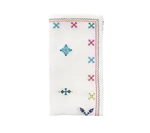 Fez Napkin in White & Multi, Set of 4