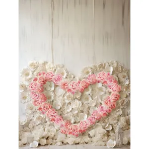 Flower Heart Printed Backdrop