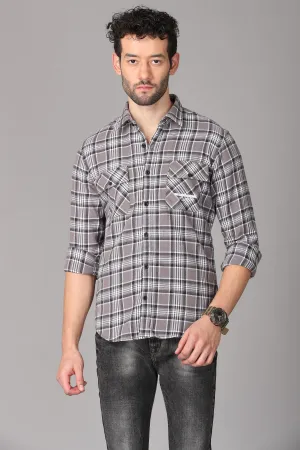 Grey Check Printed Shirt