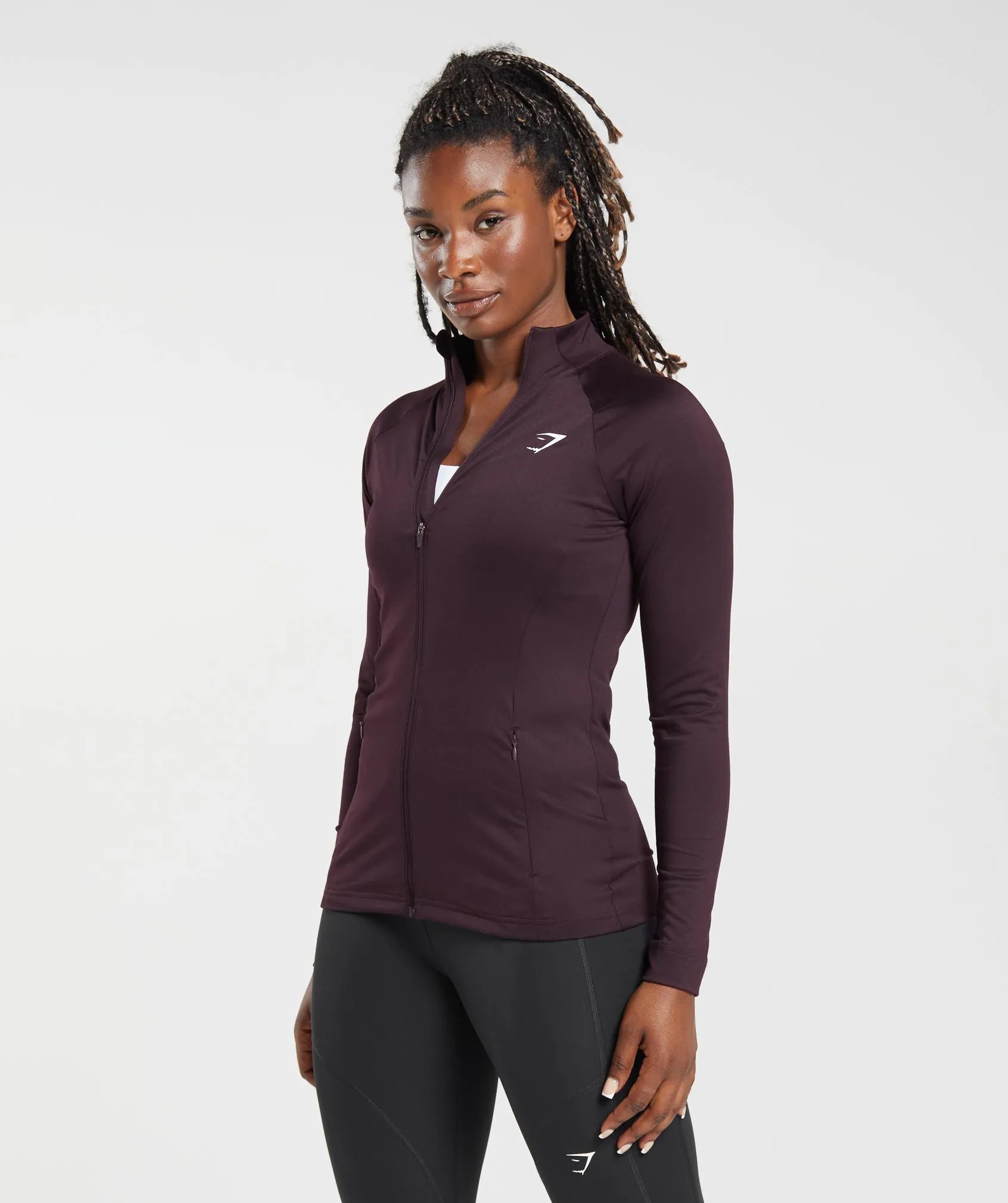 Gymshark Training Zip Up Jacket - Plum Brown