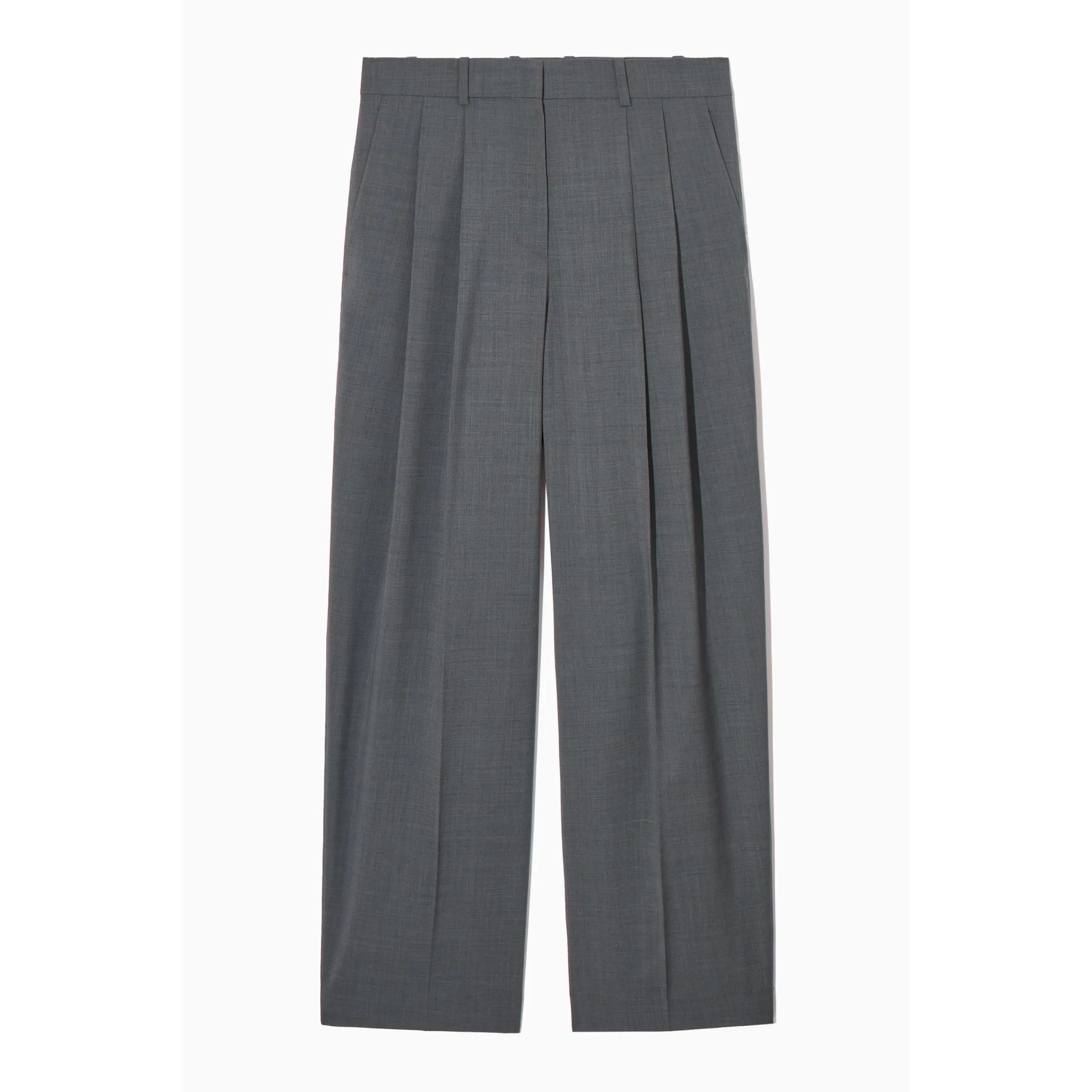 H&M Elegant Wool with Wide Leg Pants, gray