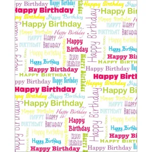 Happy Birthday Collage Printed Backdrop (White)