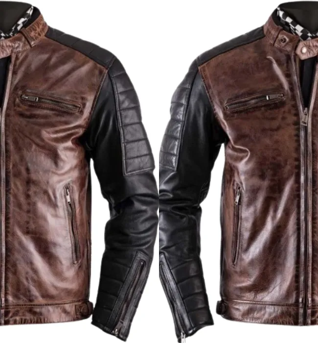 HELSTONS CRUISER RAG LEATHER JACKET