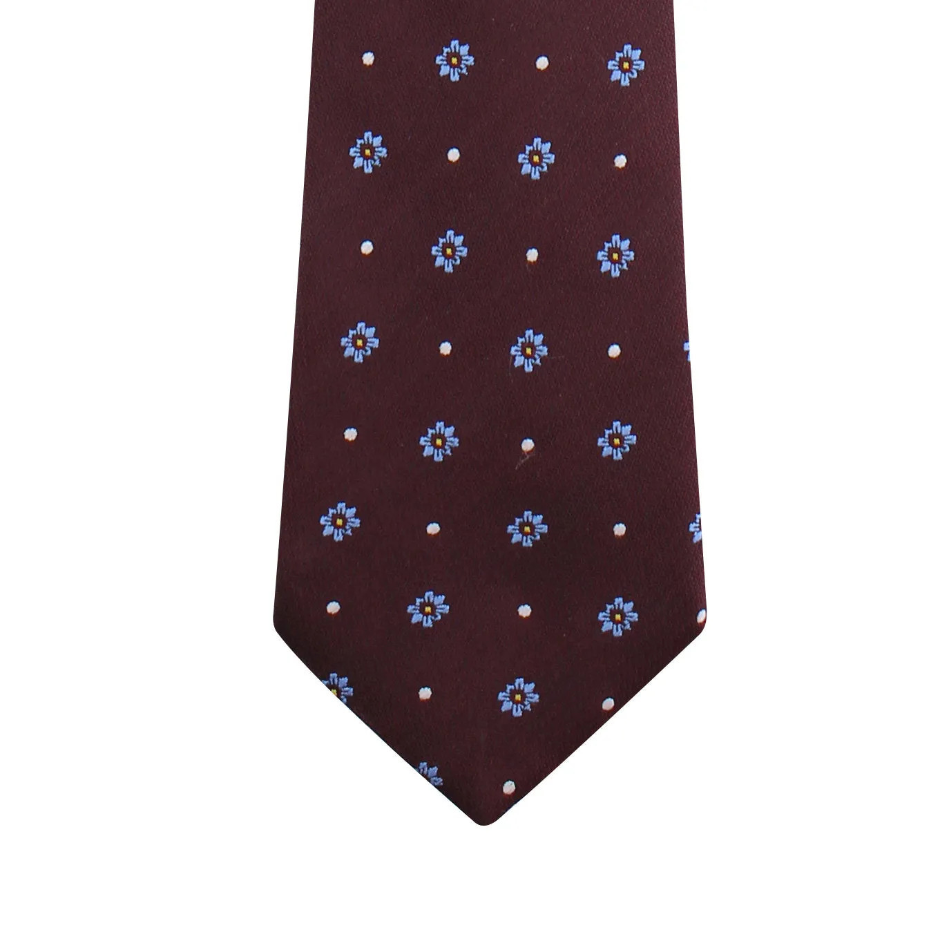 Kovove The Floral Polka Fusion Maroon Necktie and Pocket Square Gift Box