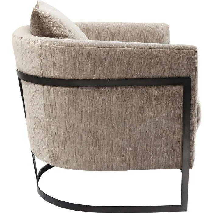 La Vida Beige Velvet Contemporary Armchair