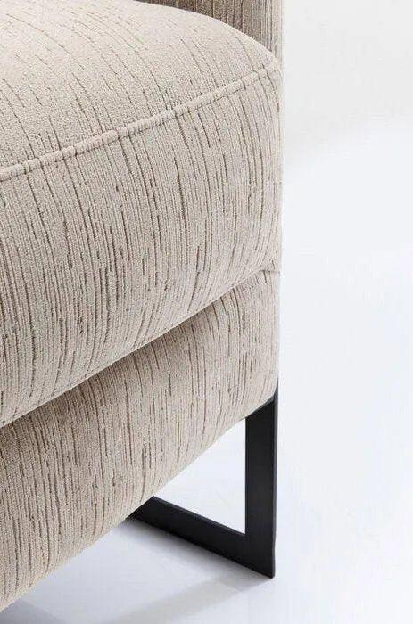 La Vida Beige Velvet Contemporary Armchair