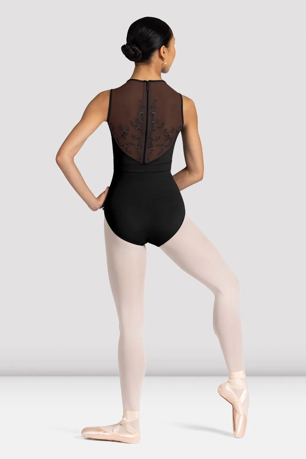 Ladies Alyssa Floral Zip Back Leotard