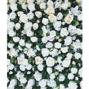 Large White Rose Wall Printed Backdrop