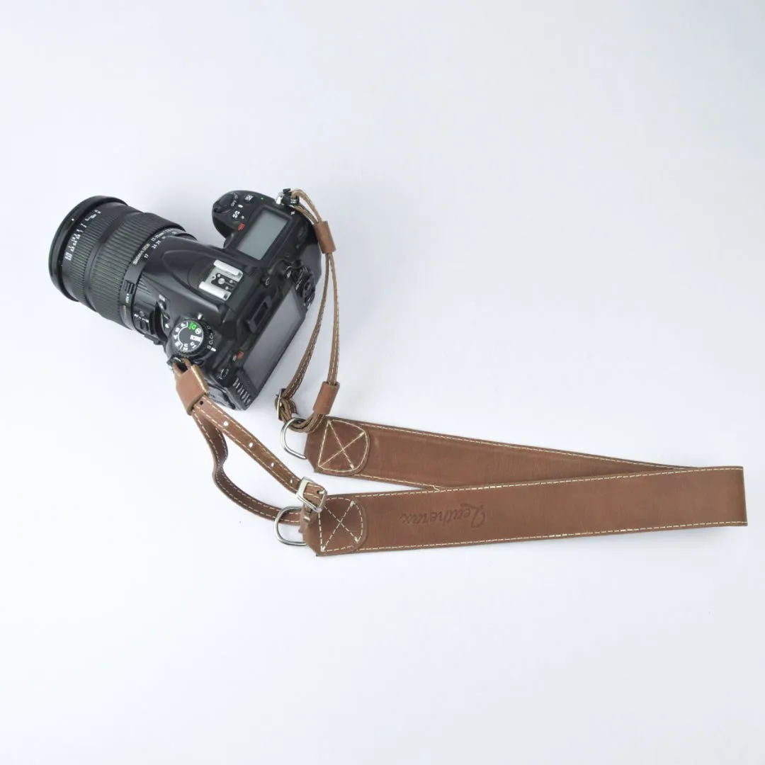 Leather Camera Strap Chestnut Brown