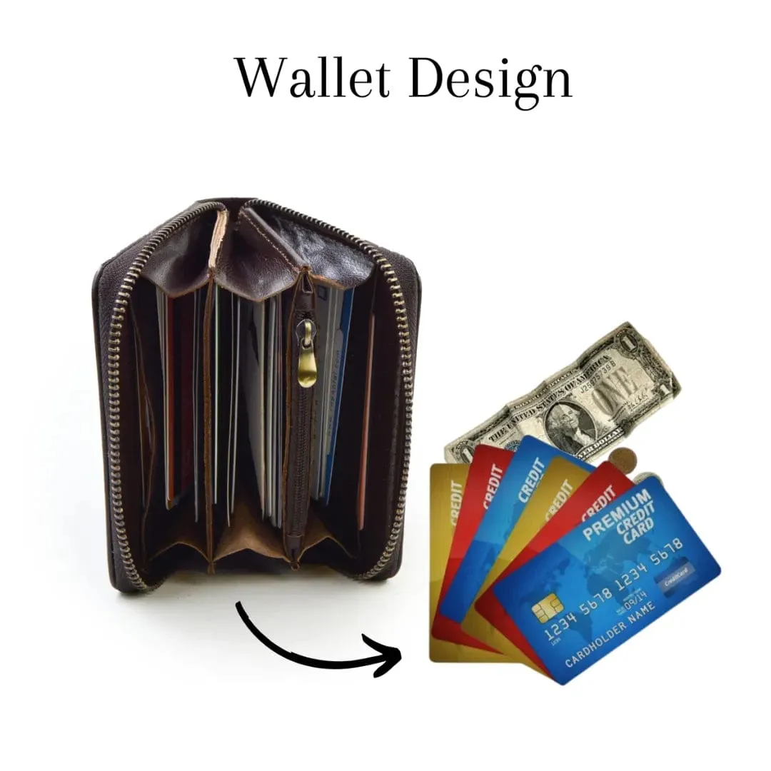 Leather Zip Around Wallet