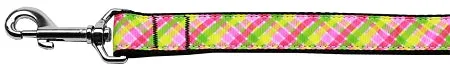 Lemondrop Plaid Nylon Dog Leash 3-8 Inch Wide 6ft Long