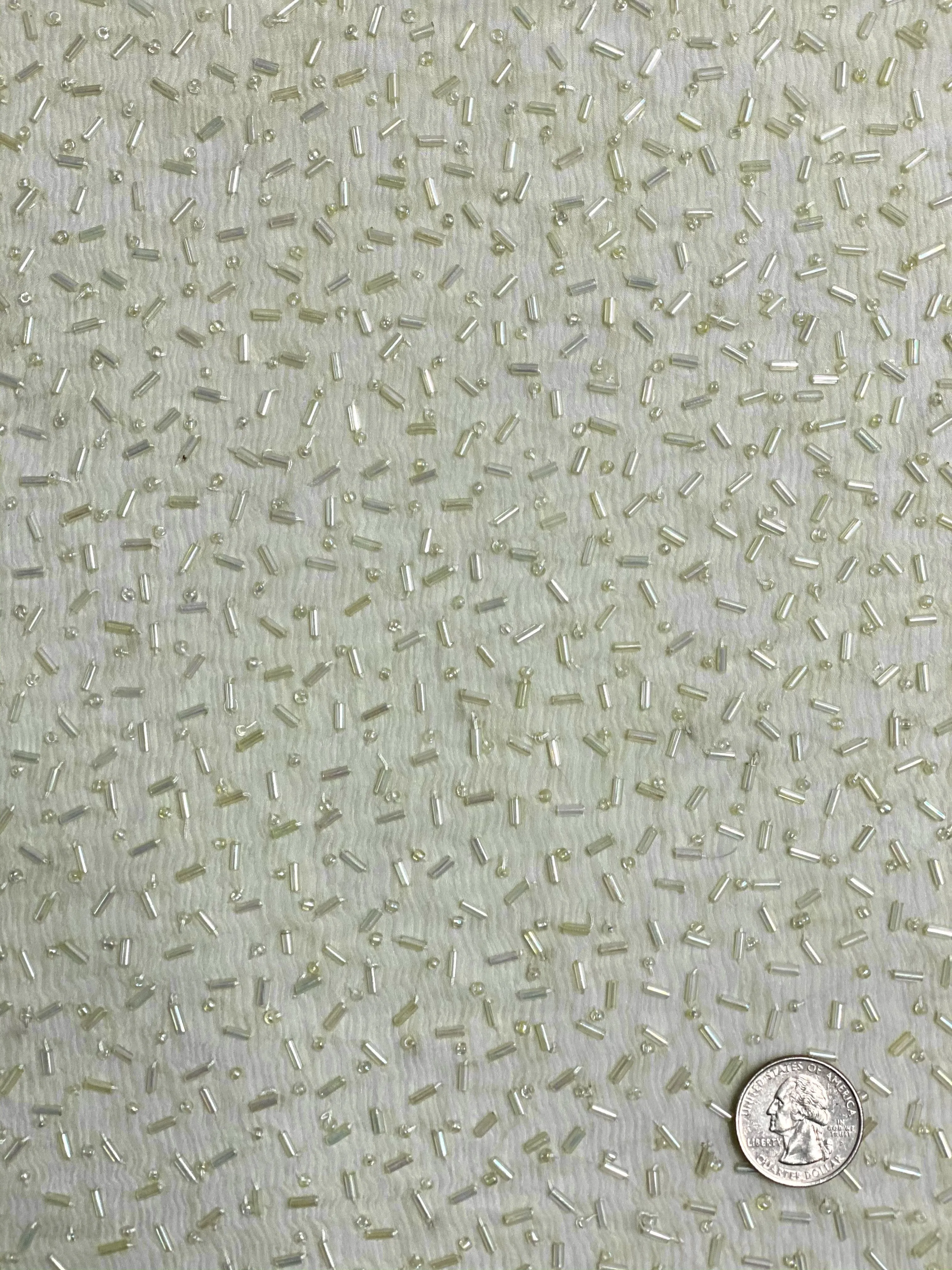 Lime Sherbet Sequin & Beads On Silk Chiffon JEC-148-6 Fabric