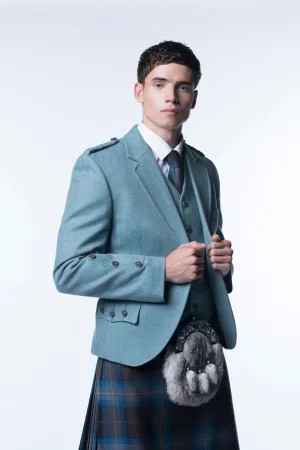 Lovat Blue Tweed Kilt Jacket and Waistcoat