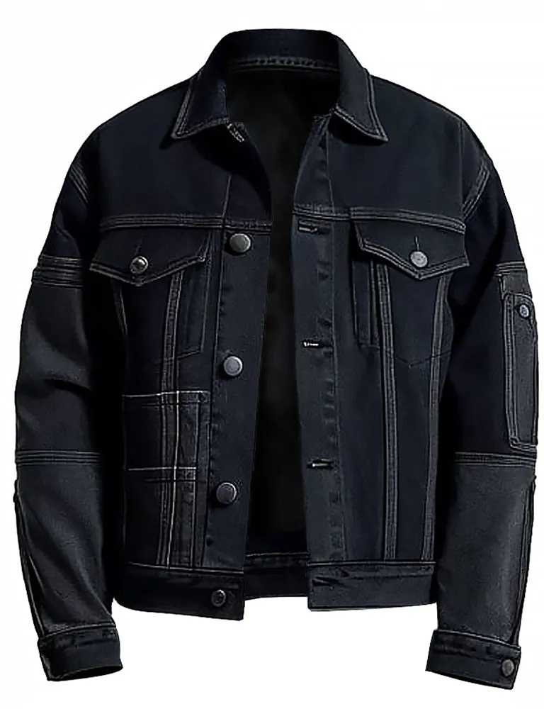 Men's Black Denim Fashion Jacket