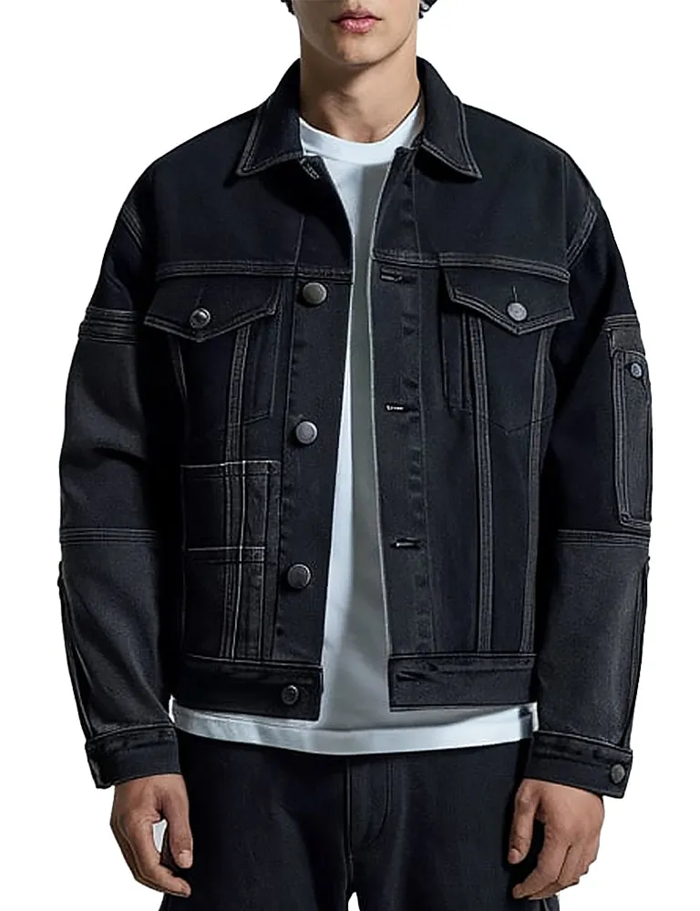 Men's Black Denim Fashion Jacket