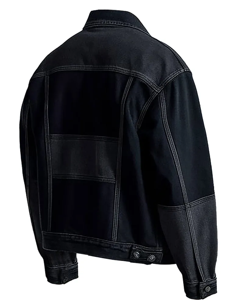 Men's Black Denim Fashion Jacket