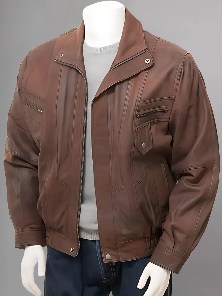 MEN'S BROWN NUBUCK LEATHER BLOUSON