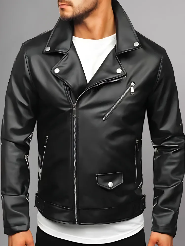 MEN'S LEATHER JACKET BLACK