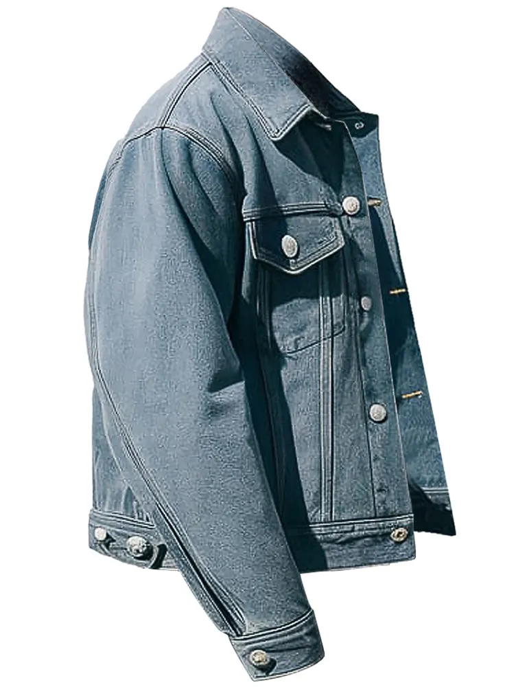 Men's Light Blue Classic Style Denim Jacket