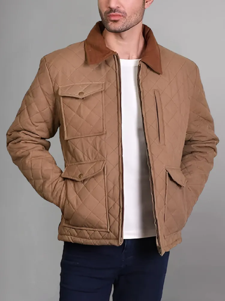 Mens Lightweight Beige Cotton Jacket