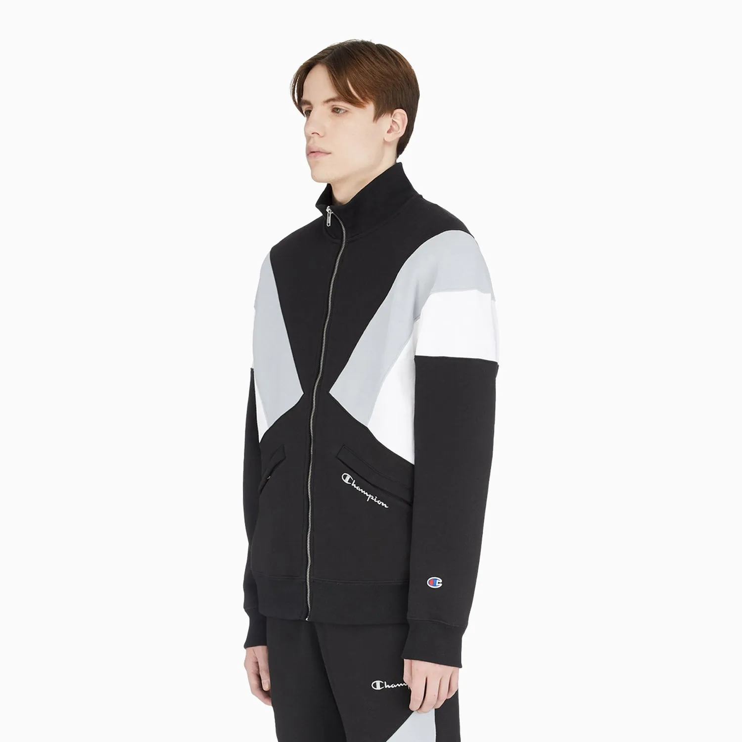 Men's Reverse Weave Colorblock Track Jacket