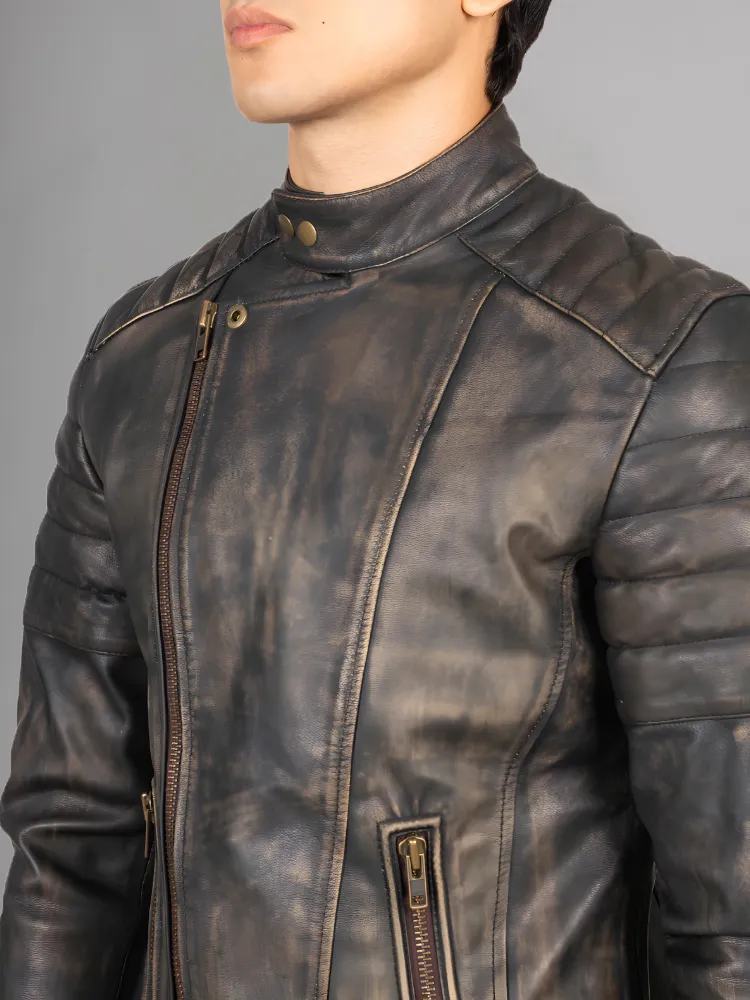 Men’s Stylish Black Biker Leather Jacket