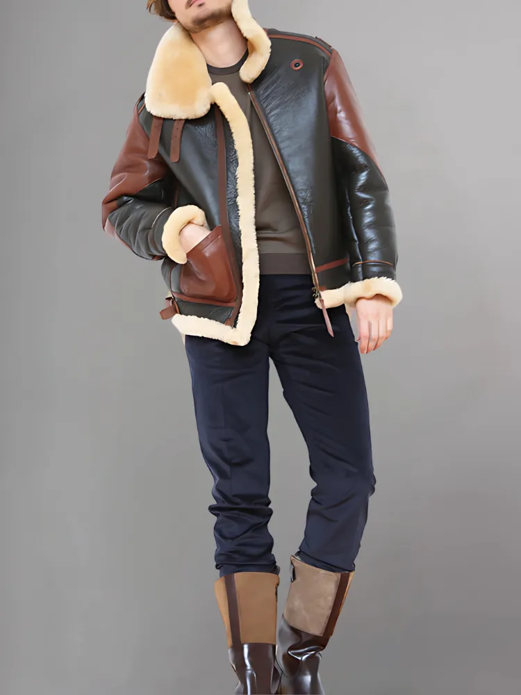 Mens Tan Flying B3 Suede Leather Jacket