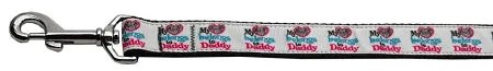 My Heart Belongs To Daddy Nylon Dog Leash 3-8 Inch Wide 6ft Long