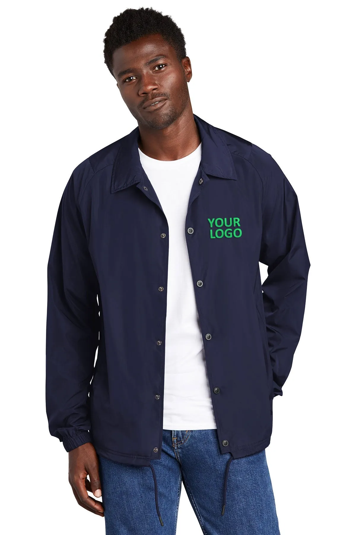 New Era Branded Coach Jackets, True Navy