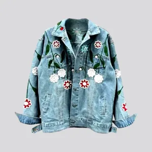 Oversized vintage denim jacket for women