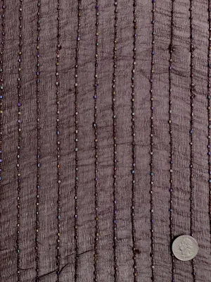 Plum Sequin & Beads On Silk Chiffon JEC-149-3 Fabric