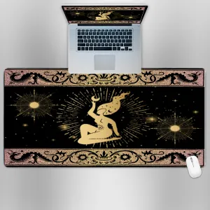 Premium PU Leather Mouse Pads | Non-Slip |Waterproof | Stylish & Durable | Celestial Wiccan Goddess